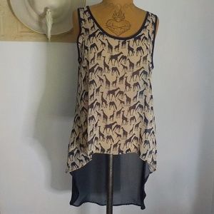 Giraffe Beige/Navy Blouse